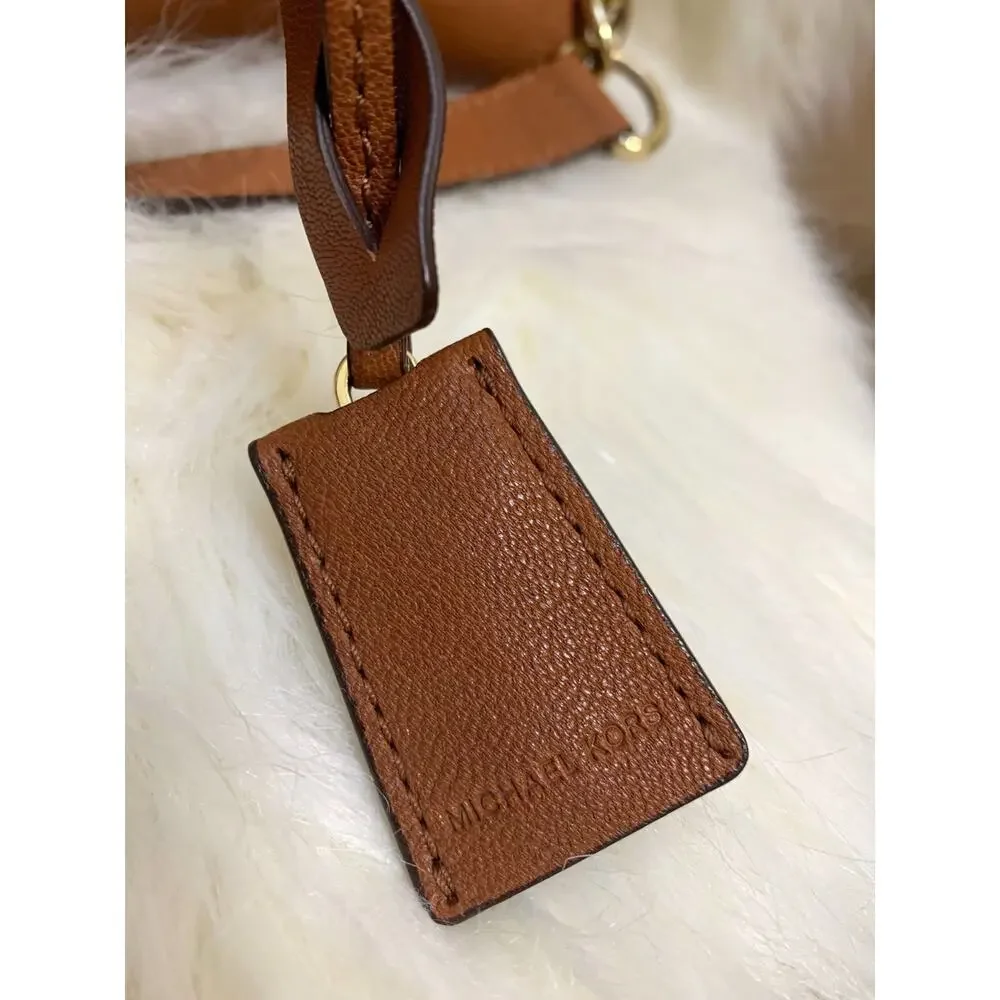 MICHAEL KORS Luggage Tan Pebbled Leather Vintage HAMILTON Lock Satchel - MINT!
